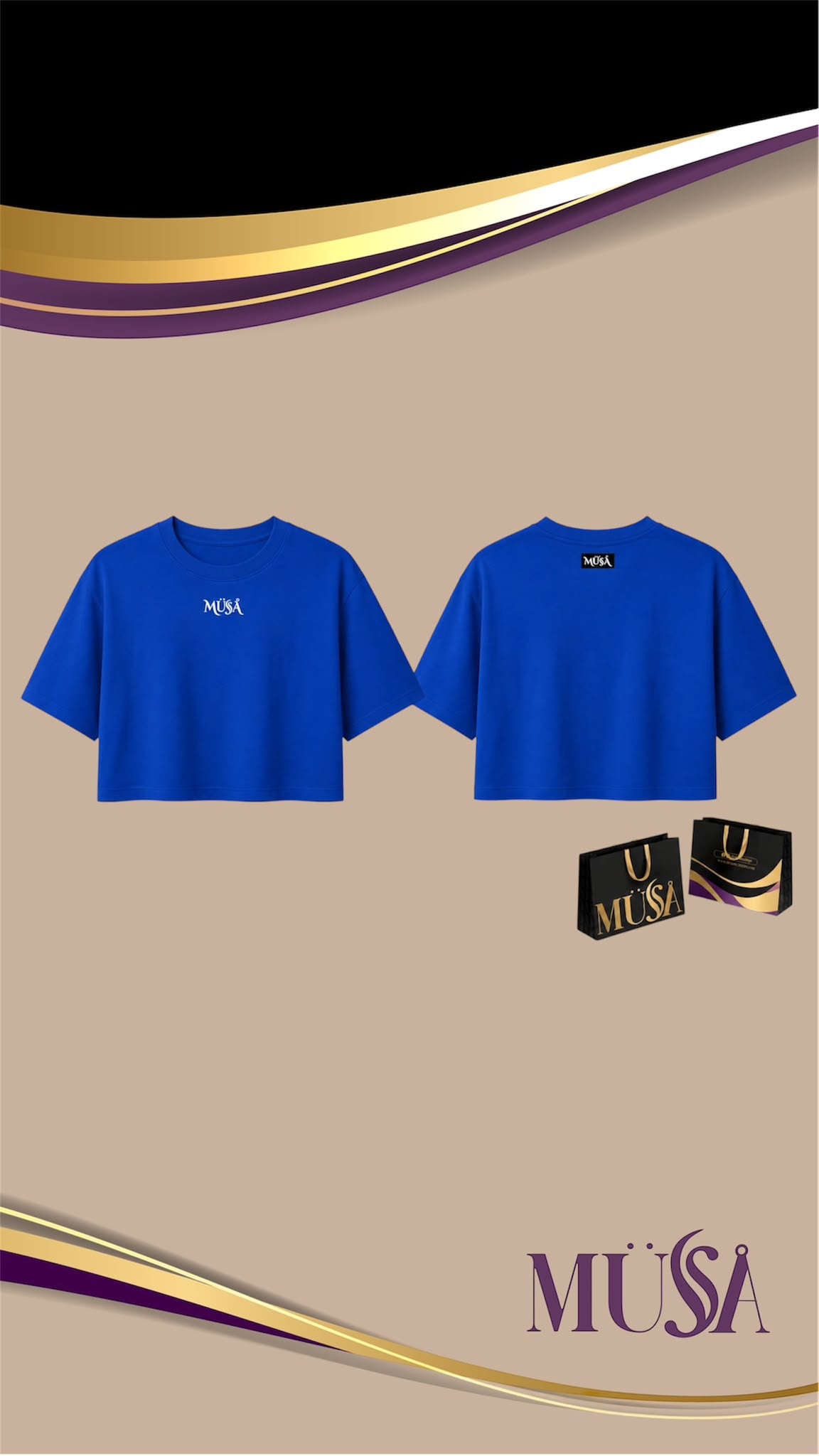 MÜ§Å Marea Blue Edition Oversize Crop Top - MS000016