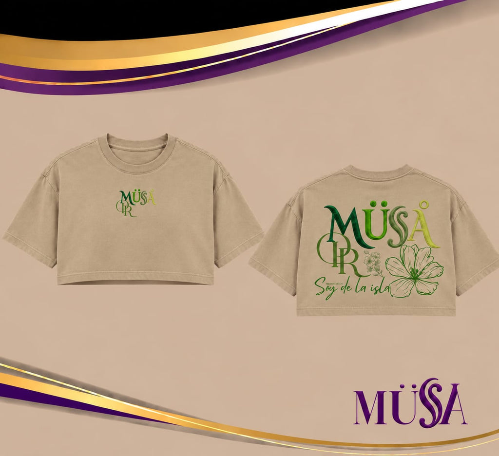 MÜ§Å Soy De La Isla Oversize Crop Top Cream - MS000019