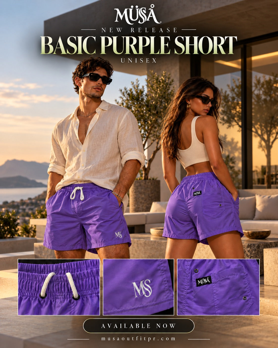 MÜ§Å BASIC SPORT SHORT — PURPLE EDITION - MS000091