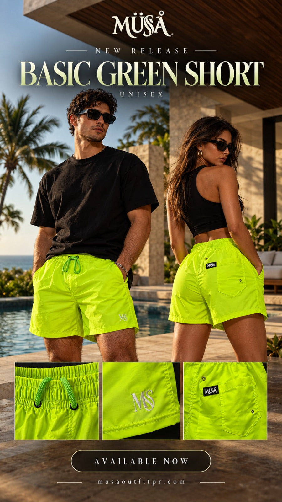 MÜ§Å Basic Sport Short Green Edition - MS000090