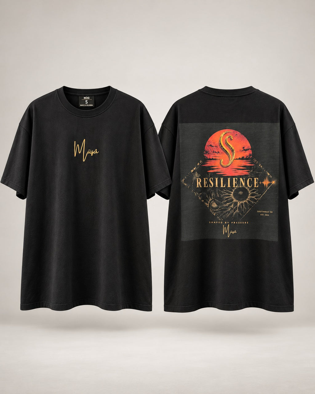 MÜ§Å RESILIENCE — BLACK UNISEX CLASSIC OVERSIZED TEE - MS000065