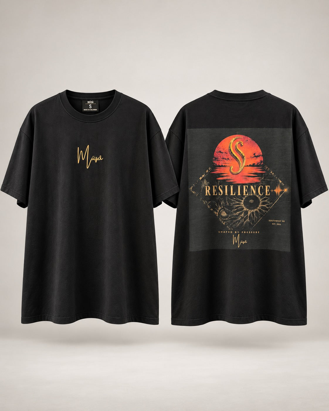 MÜ§Å RESILIENCE — BLACK UNISEX CLASSIC OVERSIZED TEE - MS000065
