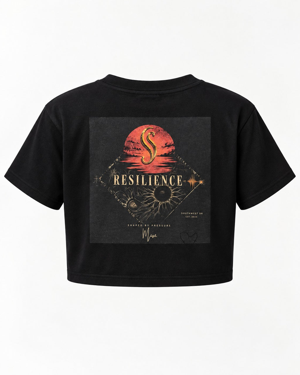 MÜ§Å RESILIENCE — BLACK WOMEN'S CROP TOP - MS000064