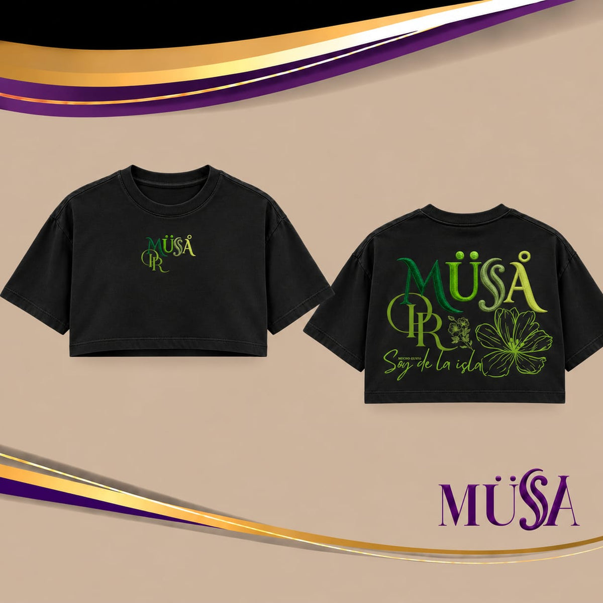 MÜ§Å  Soy de La Isla Crop Top Black Edition - MS000049