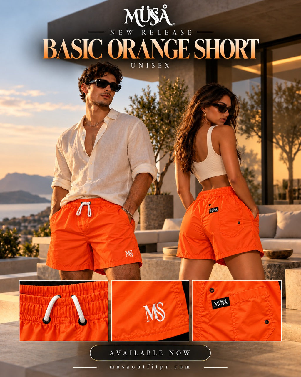 MÜ§Å BASIC SPORT SHORT — ORANGE EDITION - MS000089