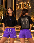 MÜ§Å LOYALTY 4 EVER — BLACK OVERSIZED CROP TOP - MS000061