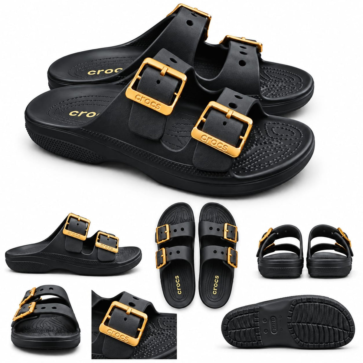 CROCS SATURDAY SANDALS BLACK/GOLD- RS000005